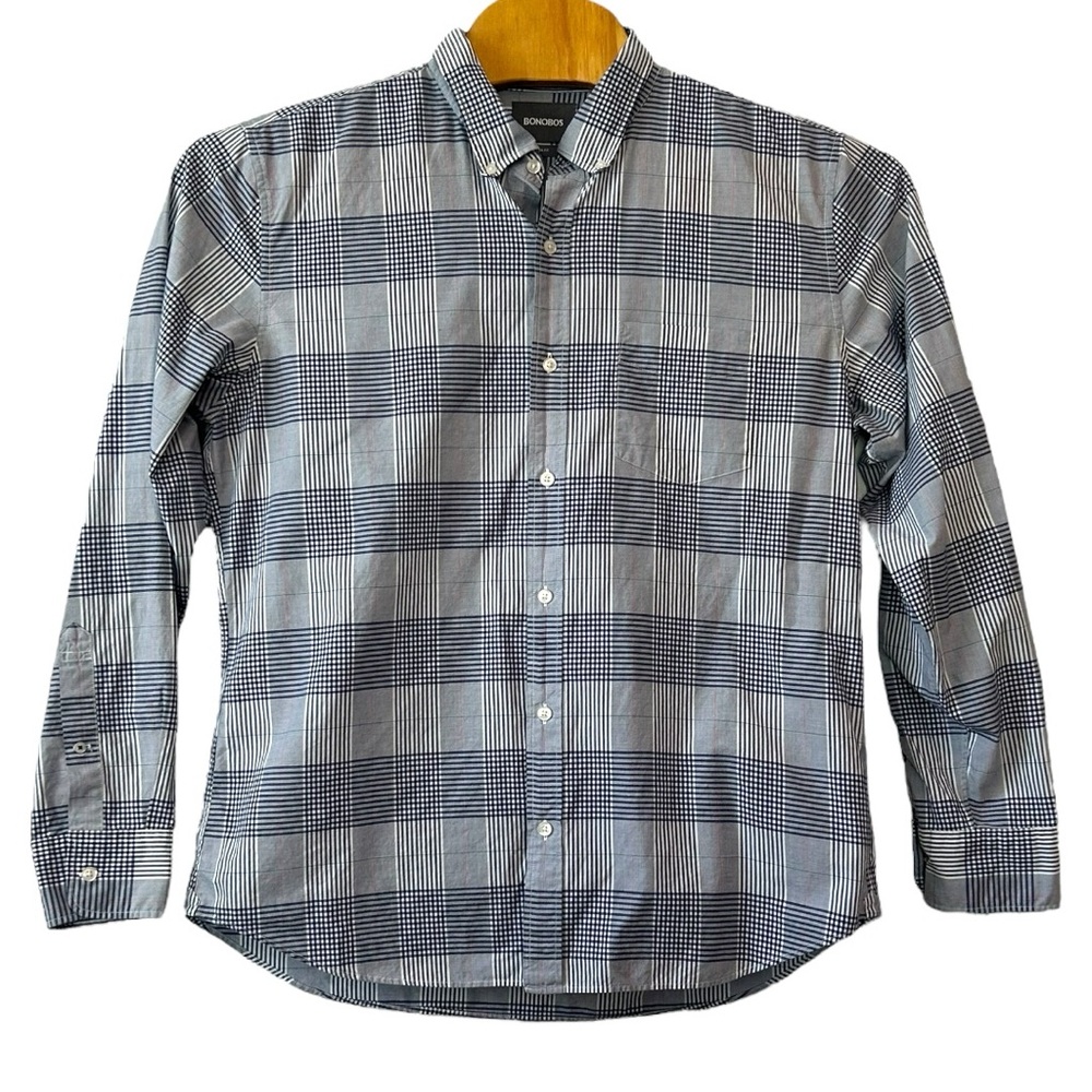 Bonobos Men’s Slim Fit Plaid Long Sleeve Button Down Shirt Sz XL